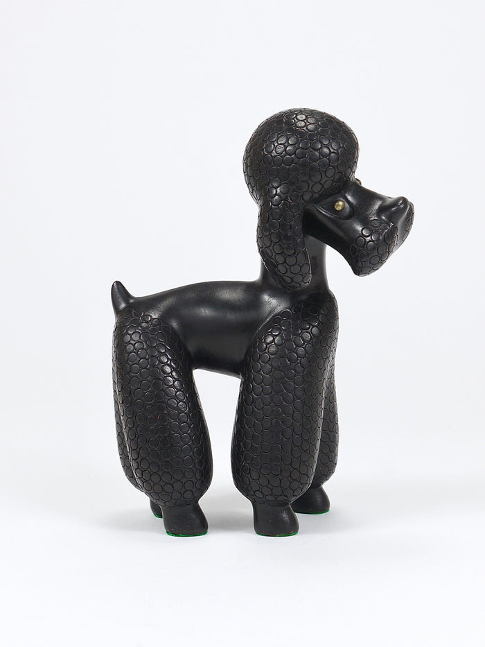Charming Dog Poodle Sculpture Figurine by Leopold Anzengruber, Austria, 1950s