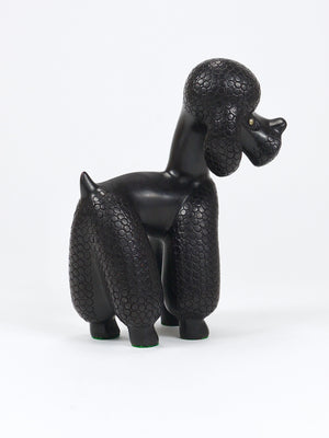 チャーミングな犬（プードル）の置物、Leopold Anzengruber作、オーストリア、1950年代