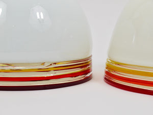 Appliques murales Roberto Pamio Febo, laiton, verre de Murano, Leucos, Italie, années 1970