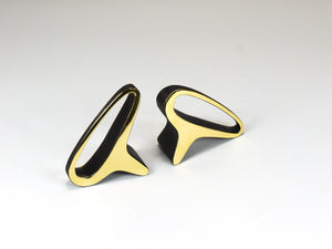 Pair Carl Auböck Mid-Century Earlobes Brass Bookends #3848, Vienna, Austria