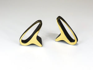 Pair Carl Auböck Mid-Century Earlobes Brass Bookends #3848, Vienna, Austria
