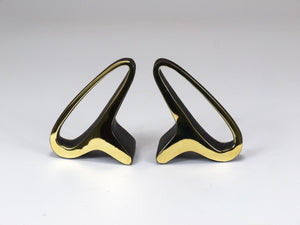 Pair Carl Auböck Mid-Century Earlobes Brass Bookends #3848, Vienna, Austria