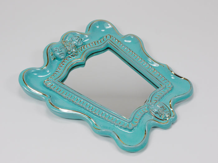 Art Deco Theater Terracotta Wall Mirror by Gmundner Keramik, Austria, 1930s