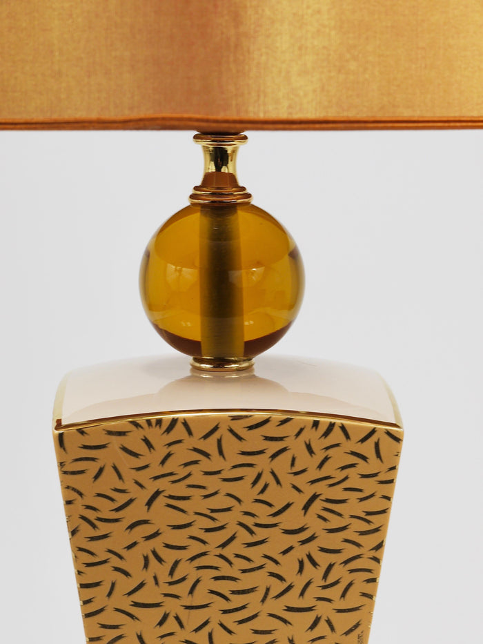 Post-Modern Memphis & Art Deco Style Porcelain Table or Side Lamp, Italy, 1980s