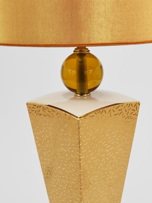 Lampe de table ou d'appoint postmoderne en porcelaine de style Memphis & Art déco, Italie, années 1980