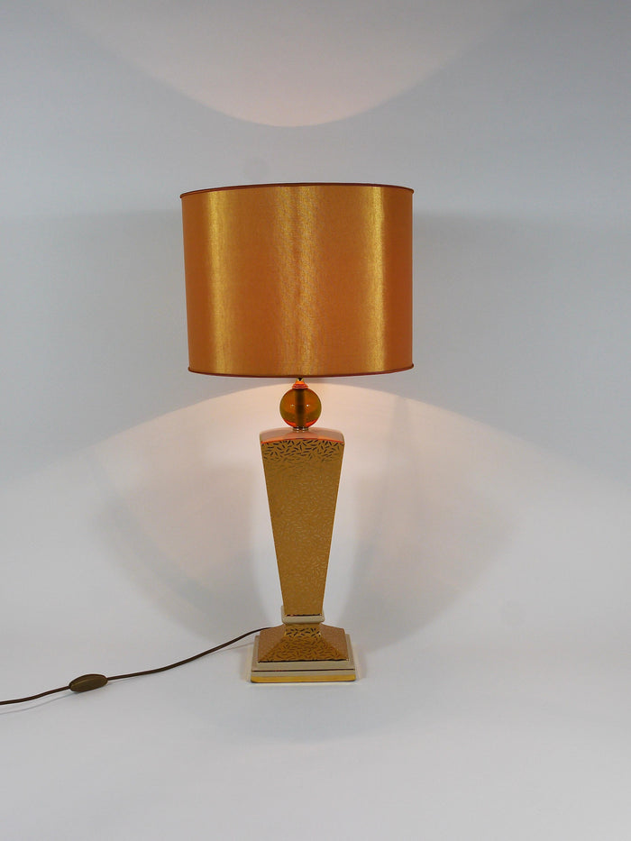 Post-Modern Memphis & Art Deco Style Porcelain Table or Side Lamp, Italy, 1980s