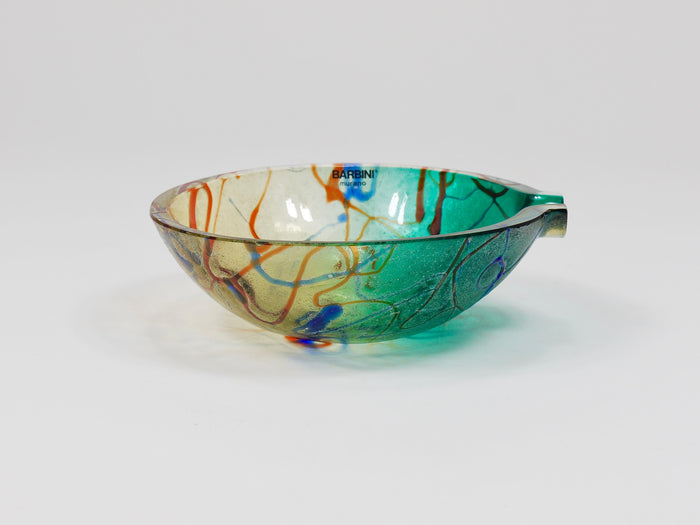 Alfredo Barbini Signed Murano Art Glass Bowl or Ashtray, Italy, 1970s