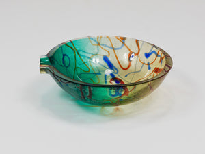 Alfredo Barbini Signed Murano Art Glass Bowl or Ashtray, Italy, 1970s