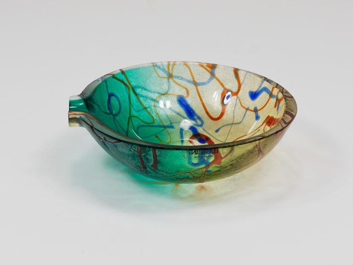 Alfredo Barbini Signed Murano Art Glass Bowl or Ashtray, Italy, 1970s