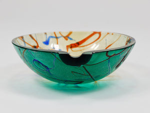Alfredo Barbini Signed Murano Art Glass Bowl or Ashtray, Italy, 1970s