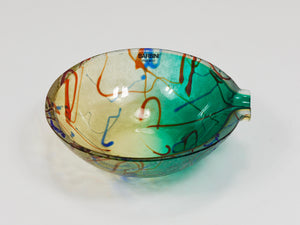 Alfredo Barbini Signed Murano Art Glass Bowl or Ashtray, Italy, 1970s