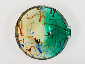 Alfredo Barbini Signed Murano Art Glass Bowl or Ashtray, Italy, 1970s