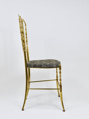 Chiavari Midcentury Brass Chair by Giuseppe Gaetano Descalzi, Italy, 1950s