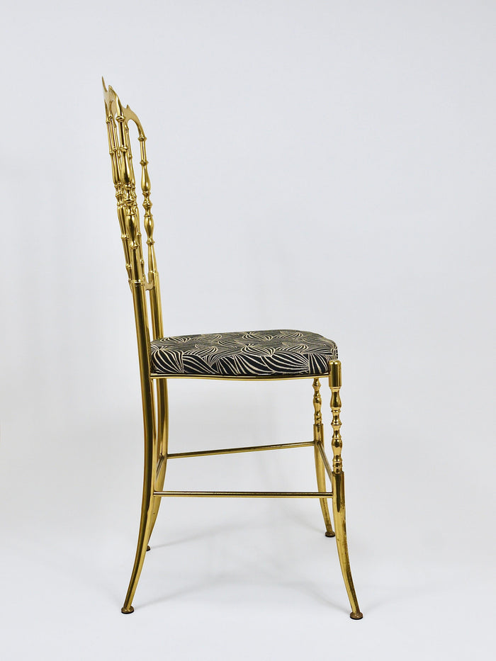 Chiavari Midcentury Brass Chair by Giuseppe Gaetano Descalzi, Italy, 1950s