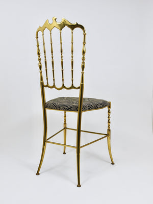 Chiavari Midcentury Brass Chair by Giuseppe Gaetano Descalzi, Italy, 1950s
