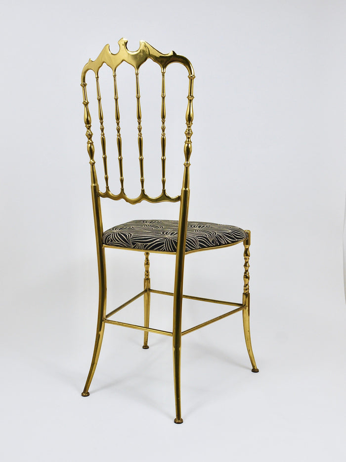 Chiavari Midcentury Brass Chair by Giuseppe Gaetano Descalzi, Italy, 1950s