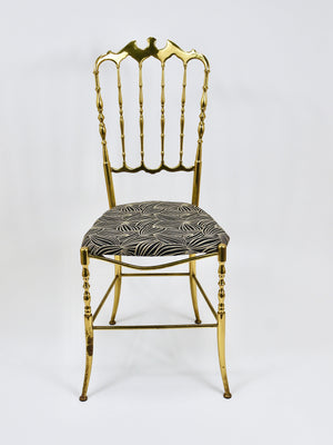 Chiavari Midcentury Brass Chair by Giuseppe Gaetano Descalzi, Italy, 1950s