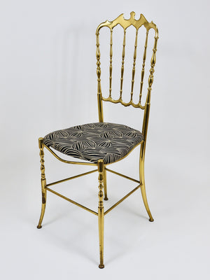 Chiavari Midcentury Brass Chair by Giuseppe Gaetano Descalzi, Italy, 1950s