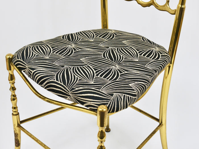 Chiavari Midcentury Brass Chair by Giuseppe Gaetano Descalzi, Italy, 1950s