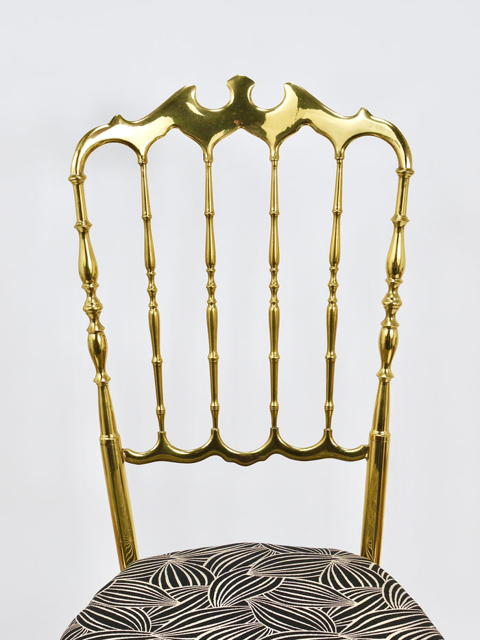 Chiavari Midcentury Brass Chair by Giuseppe Gaetano Descalzi, Italy, 1950s