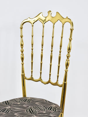 Chiavari Midcentury Brass Chair by Giuseppe Gaetano Descalzi, Italy, 1950s