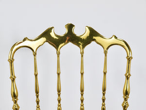 Chiavari Midcentury Brass Chair by Giuseppe Gaetano Descalzi, Italy, 1950s