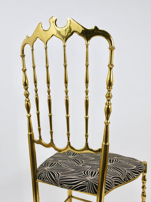 Chiavari Midcentury Brass Chair by Giuseppe Gaetano Descalzi, Italy, 1950s