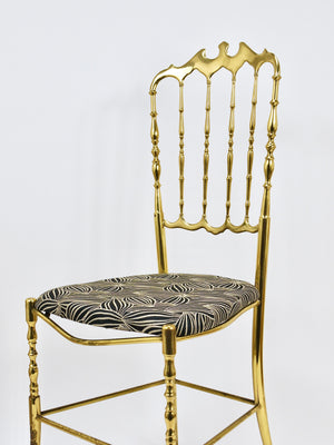 Chiavari Midcentury Brass Chair by Giuseppe Gaetano Descalzi, Italy, 1950s