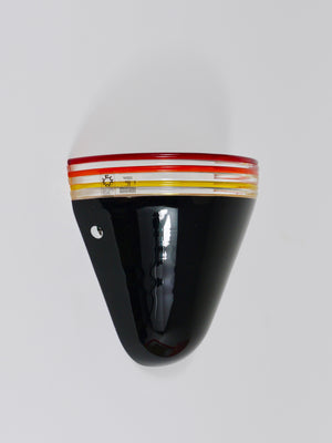 Aplique Febo de Roberto Pamio, vidrio de Murano negro, Leucos, Italia, años 80
