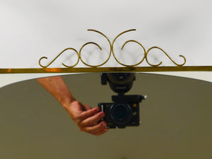 Miroir mural lumineux Mid-Century avec couronne en laiton, par Ernest Igl pour Hillebrand