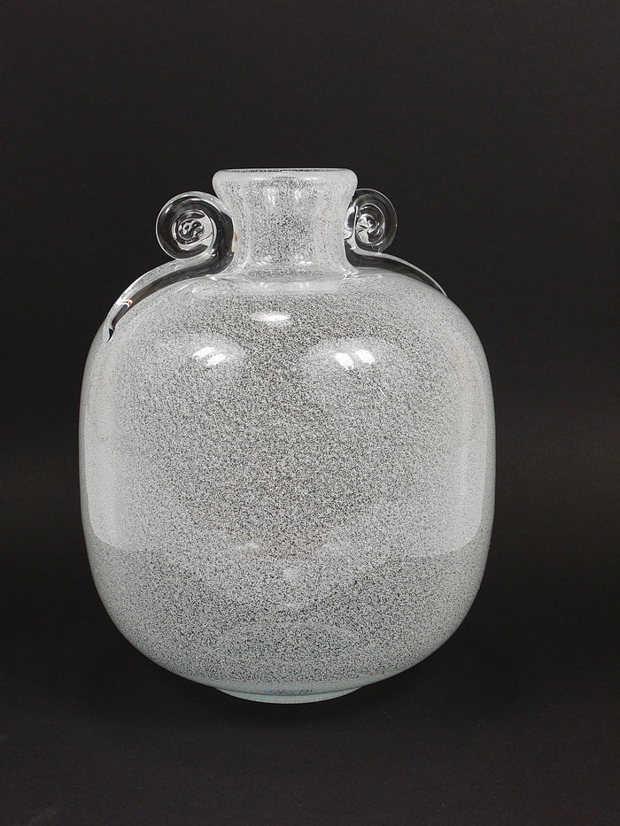 Seguso Vetri d’Arte Pulegoso Bubble Vase with Handles, Murano, Italy 1950s