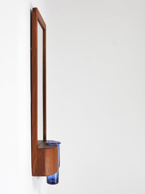 Miroir mural danois Jacob Hermann & Per Lütken et vase en verre Holmegaard, années 1960