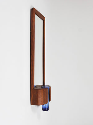 Miroir mural danois Jacob Hermann & Per Lütken et vase en verre Holmegaard, années 1960