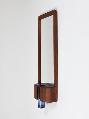 Miroir mural danois Jacob Hermann & Per Lütken et vase en verre Holmegaard, années 1960