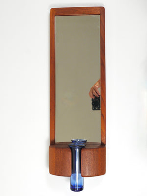 Miroir mural danois Jacob Hermann & Per Lütken et vase en verre Holmegaard, années 1960