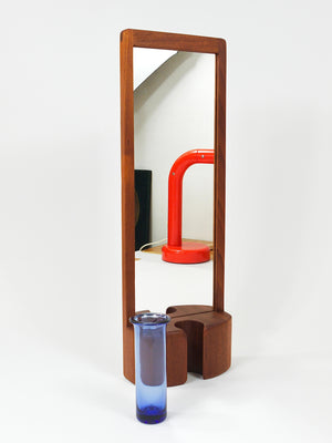 Miroir mural danois Jacob Hermann & Per Lütken et vase en verre Holmegaard, années 1960