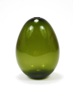 Vase en verre d'art vert Saippuakupla « Soap Bubble » par Kaj Franck, Nuutajärvi Finland
