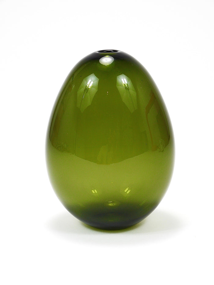 Kaj Franck Saippuakupla Green Soap Bubble Art Glass Vase, Nuutajärvi Finland