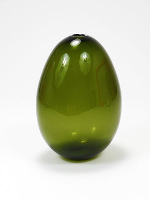 Vase en verre d'art vert Saippuakupla « Soap Bubble » par Kaj Franck, Nuutajärvi Finland