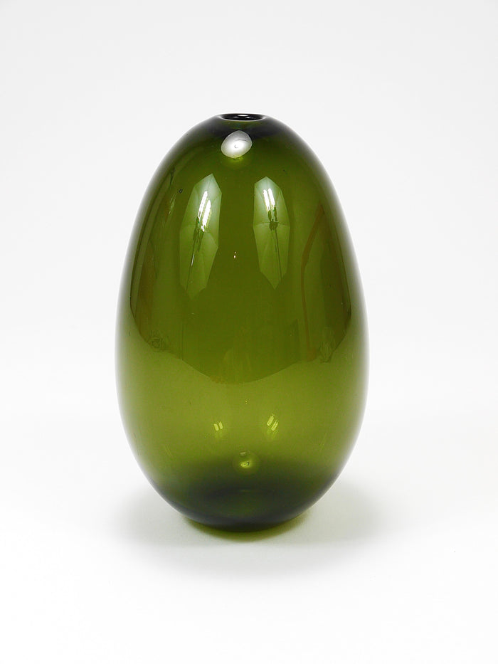 Kaj Franck Saippuakupla Green Soap Bubble Art Glass Vase, Nuutajärvi Finland