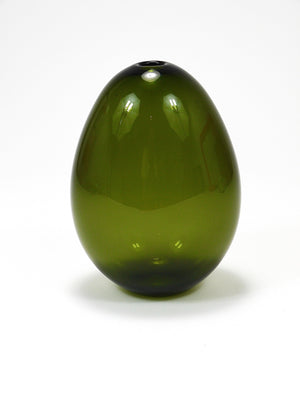 Vase en verre d'art vert Saippuakupla « Soap Bubble » par Kaj Franck, Nuutajärvi Finland