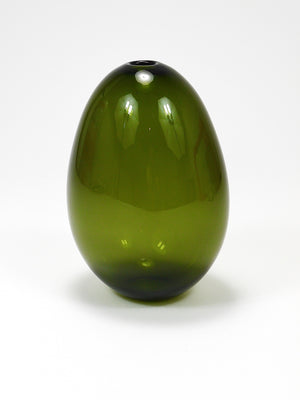 Vase en verre d'art vert Saippuakupla « Soap Bubble » par Kaj Franck, Nuutajärvi Finland