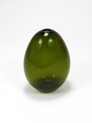 Vase en verre d'art vert Saippuakupla « Soap Bubble » par Kaj Franck, Nuutajärvi Finland