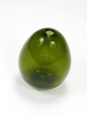 Vase en verre d'art vert Saippuakupla « Soap Bubble » par Kaj Franck, Nuutajärvi Finland