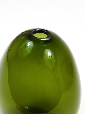 Vase en verre d'art vert Saippuakupla « Soap Bubble » par Kaj Franck, Nuutajärvi Finland