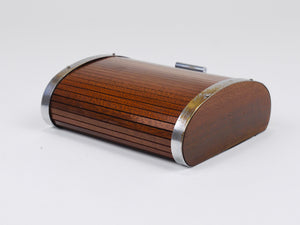1930s Carl Aubock Large Art Deco Jewelry Storage Cigarette Box, Roll Top, Vienna