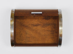 1930s Carl Aubock Large Art Deco Jewelry Storage Cigarette Box, Roll Top, Vienna