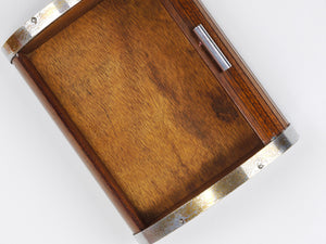 1930s Carl Aubock Large Art Deco Jewelry Storage Cigarette Box, Roll Top, Vienna