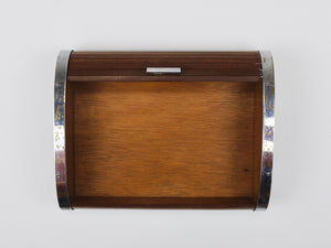 1930s Carl Aubock Large Art Deco Jewelry Storage Cigarette Box, Roll Top, Vienna
