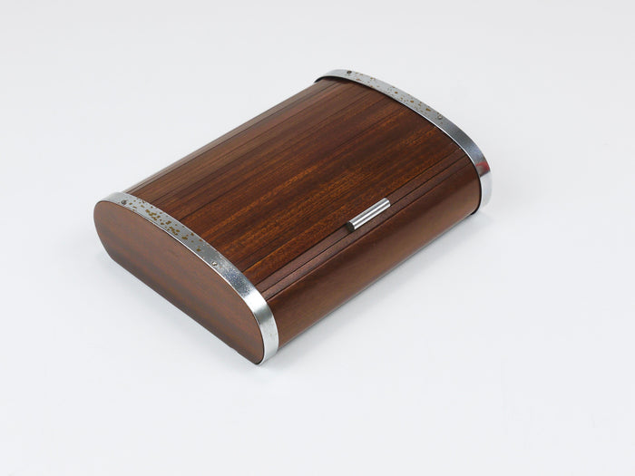 1930s Carl Aubock Large Art Deco Jewelry Storage Cigarette Box, Roll Top, Vienna